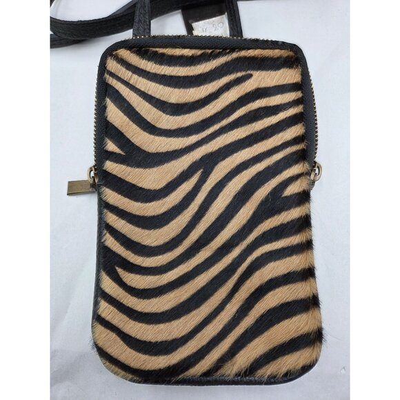 Leather Crossbody Small Purse Phone Case Zebra Print German Fuentes With Tags - Picture 9 of 9